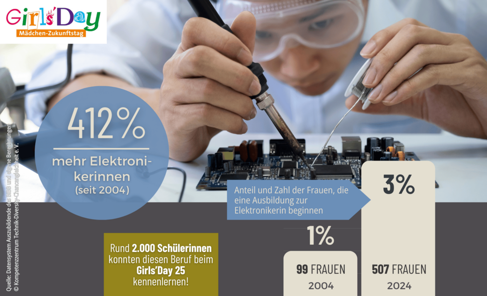 Grafik zur Elektronikerin, Zahlen 2024